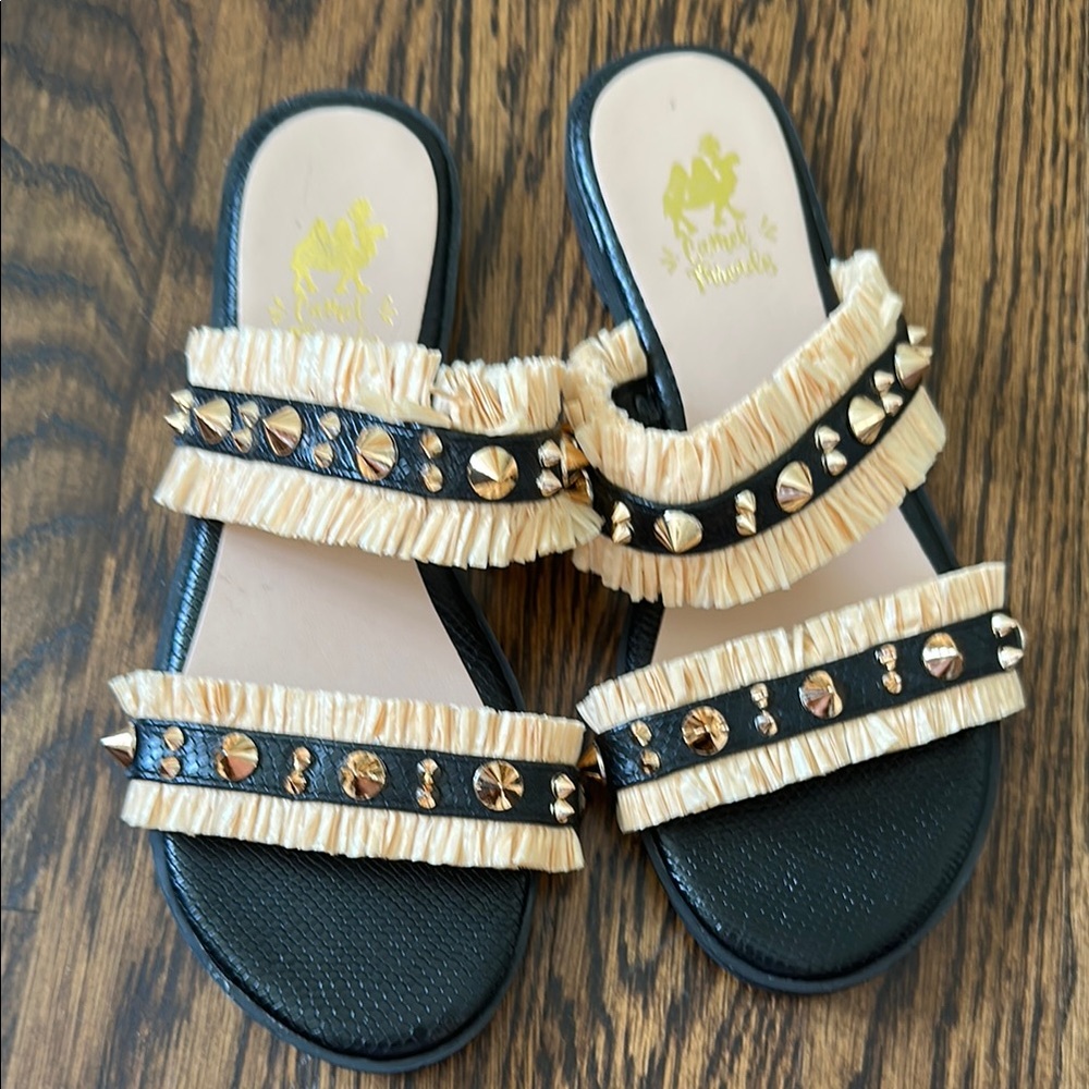 Stylish Black and Tan Sandals